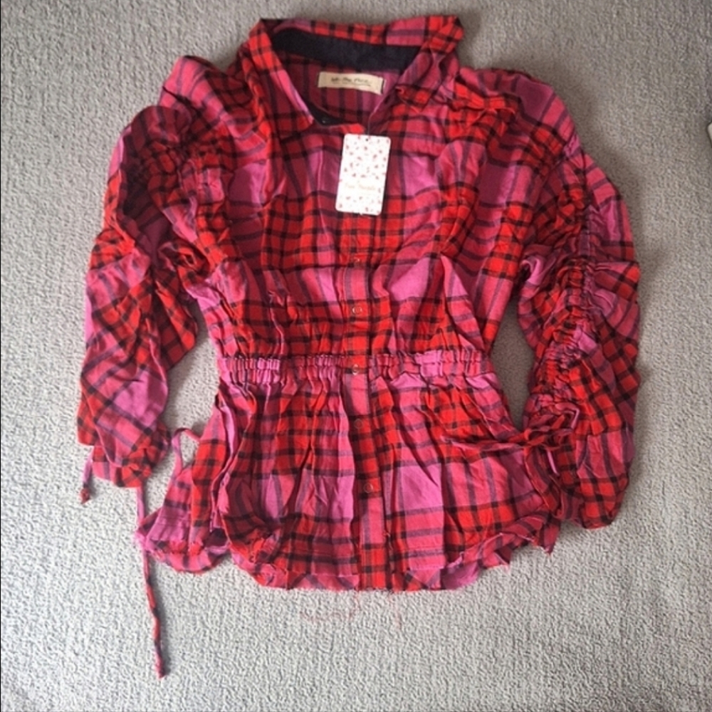 NWT- Free People We The Free Pacific Dawn Plaid Flannel Shirt